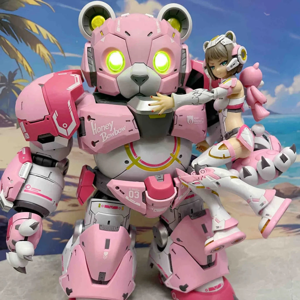 Original Soul Girl Lazy Assembly Mecha Seven Sins Mecha Girl Anime Figure Cool Hani Hug Coconut Crash Rhino Model Surprise Gift