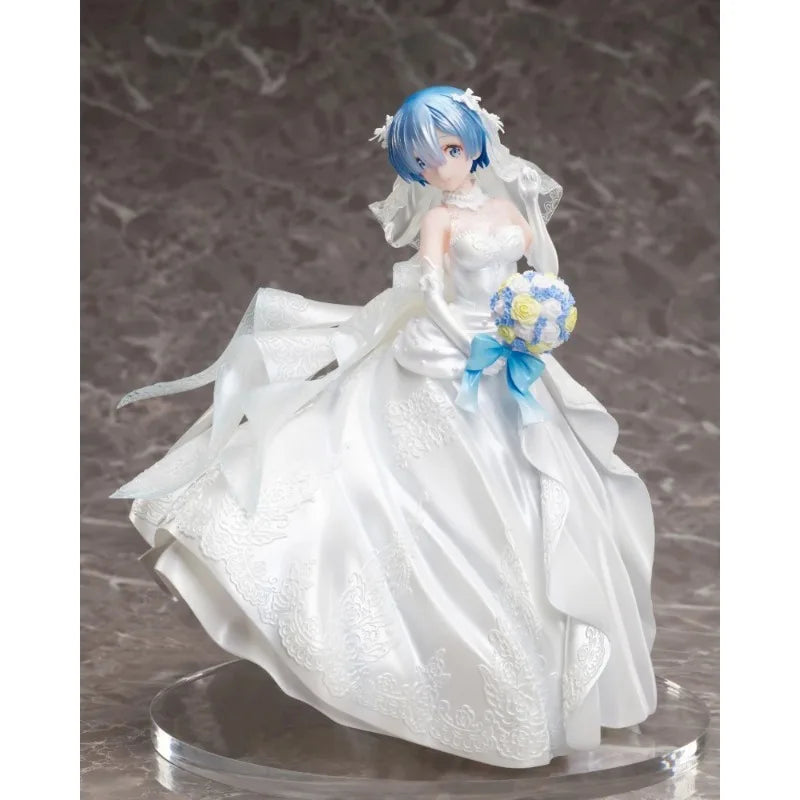 F:NEX Original:Anime Re:Zero REM white wedding style 23cm PVC Action Figure Anime Figure Model Toys Figure Collection Doll Gift