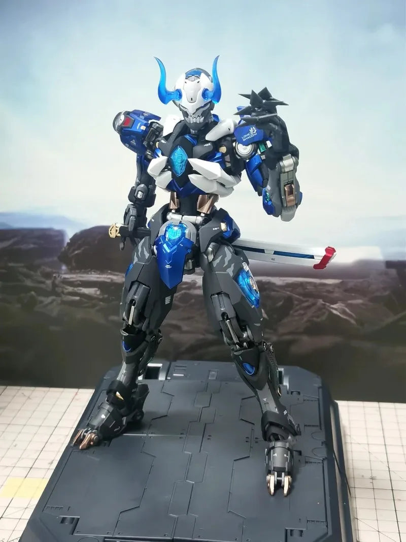 Hemoxian Mg 1/100 Scale Lone Shadow Assembly Model Kit 19cm With 4 Head Mask Over Zero Action Figure Robot Plastic Model Toy