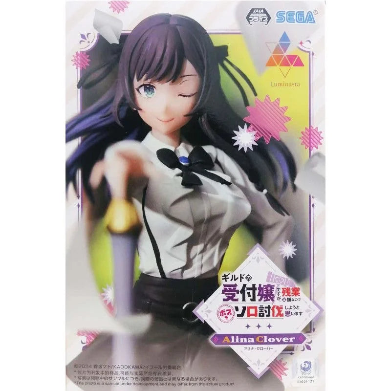 Genuine Sega I May Be A Guild Receptionist But I Will Solo Any Boss To Clock Out On Time Luminasta Alina Clover PVC Figure Model