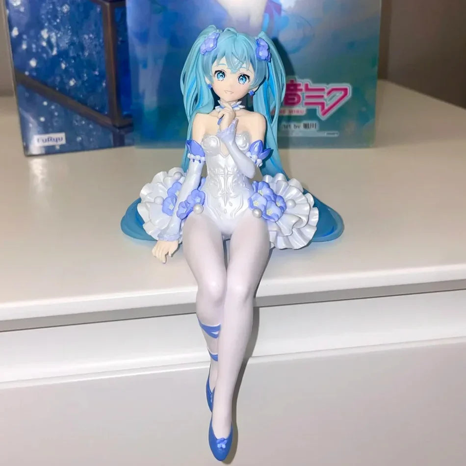 New Hatsune Miku Anime figure Flower Fairy Sailor Suit Sitting Position PVC Action Figure Model Toy Decoration Collect Gifts