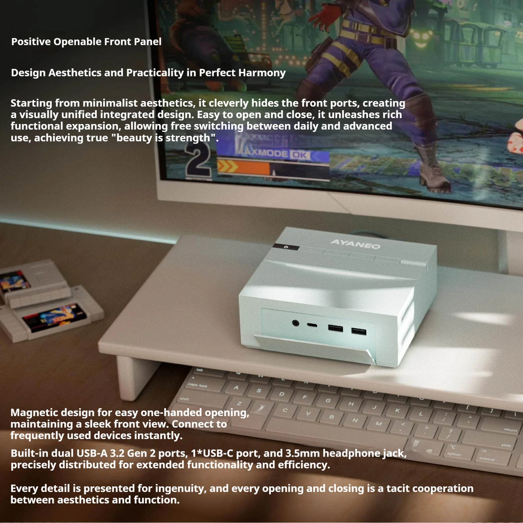 In stock AYANEO AM03 Mini PC Intel i9 12900H Retro Style Office Gaming Desktop Computer with Front USB-C USB-A 3.5mm Ports