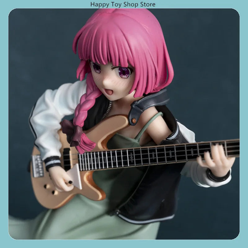 22cm Bocchi the Rock Hiroi Kikuri Anime Figure with Bass Guitar Model Statue Collection Desktop Decoration