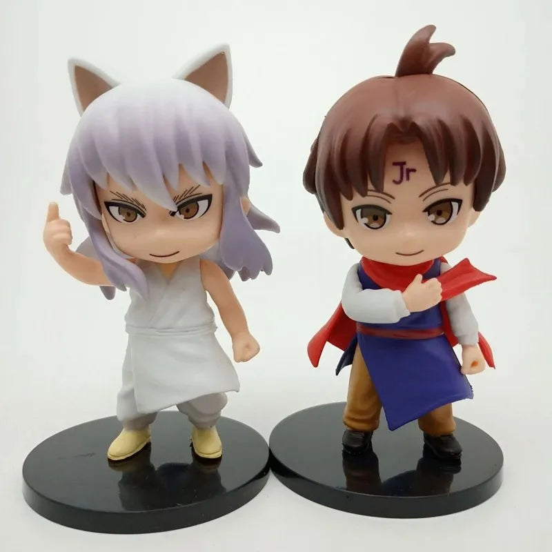 6pcs/Set Anime Figure YuYu Hakusho Yuusuke Urameshi Kurama Fleeting Shadow PVC Cute Q-version Model Children's Gift Toys 9-11CM