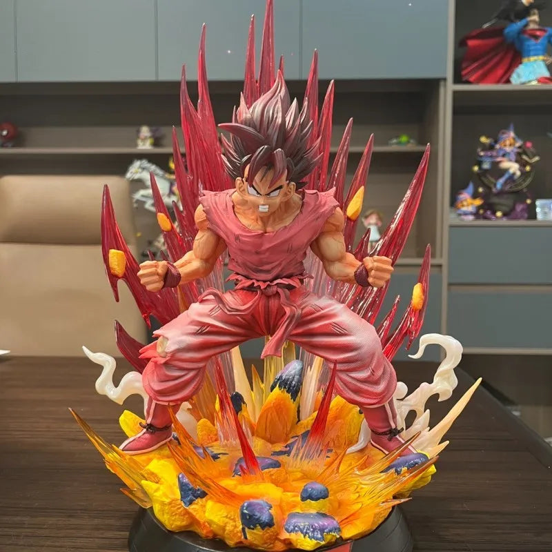40cm Anime Figure Dragon Ball Super Saiyan God Red Kaiouken Goku Explosive Goku Statue Pvc Model Figurine Toys Action Figures