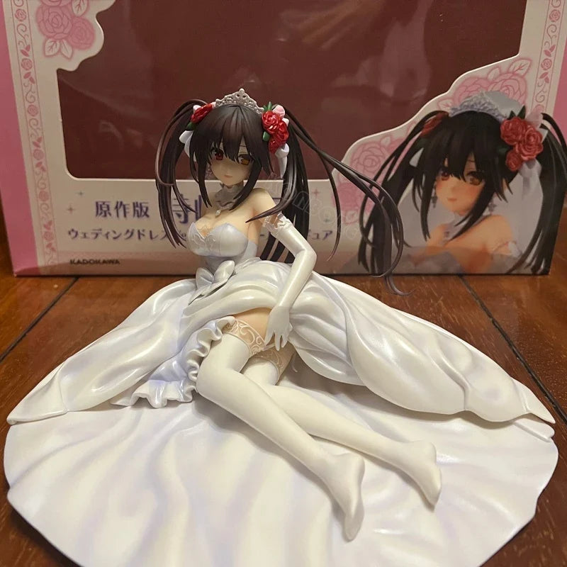 13cm KDcolle Date A Live Kurumi Tokisaki Wedding Dress Anime Figure Date A Bullet Yatogami Tohka Action Figure Model Doll Toys