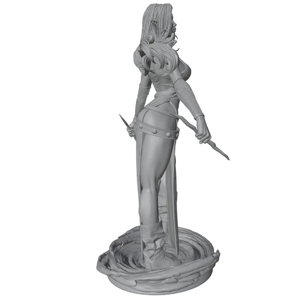 1/24 Female 	Warrior Resin Model Kits GK Miniature 3D Printed Gray Model Figurine DIY Doll Collection Unassembled And Unpainted