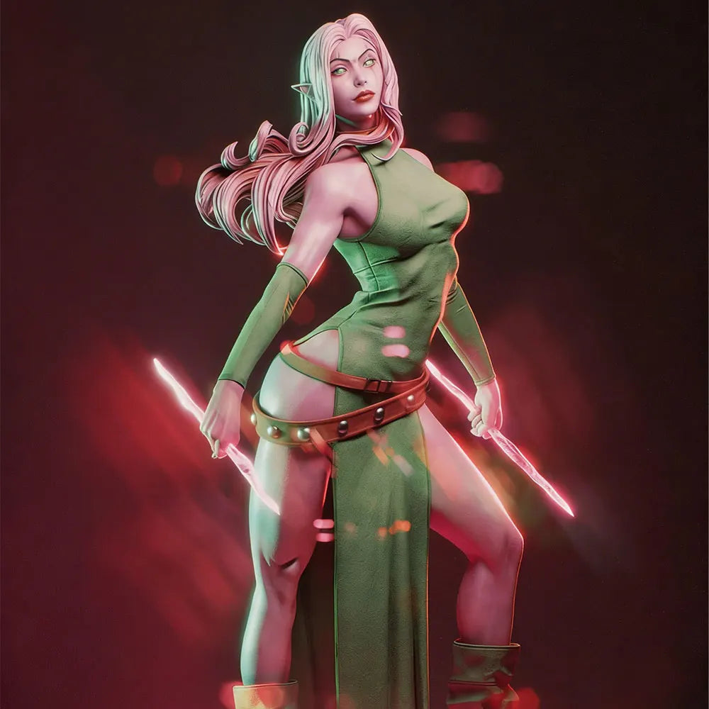 1/24 Female 	Warrior Resin Model Kits GK Miniature 3D Printed Gray Model Figurine DIY Doll Collection Unassembled And Unpainted