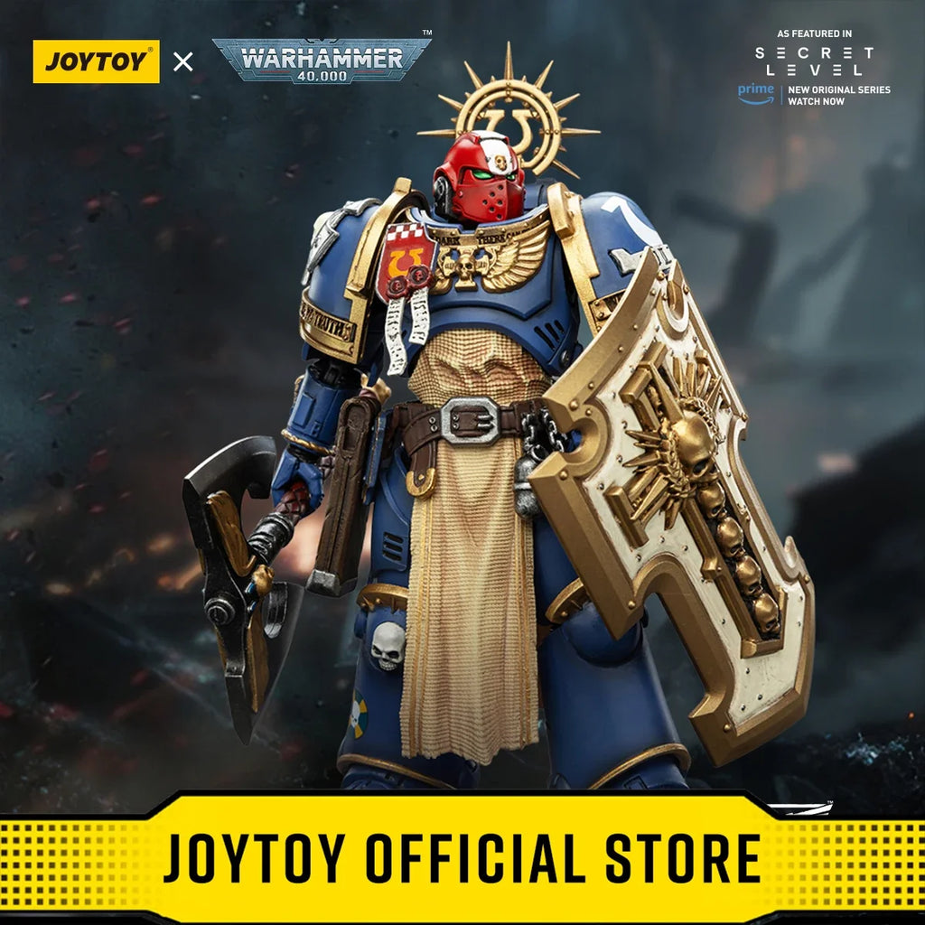 JOYTOY Warhammer 40k 1/18 Action Figures Ultramarines Metaurus with Power Axe, Stormshield and Plasma Pistol