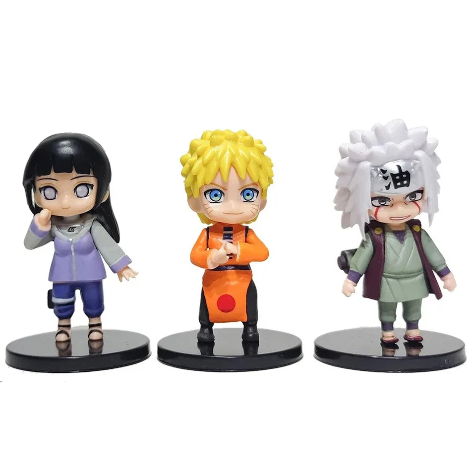 12pcs/Set Anime Q Version Naruto Shippuden Hinata Sasuke Itachi Kakashi Gaara Figure PVC Figures Toys Dolls Kid Christmas Gifts
