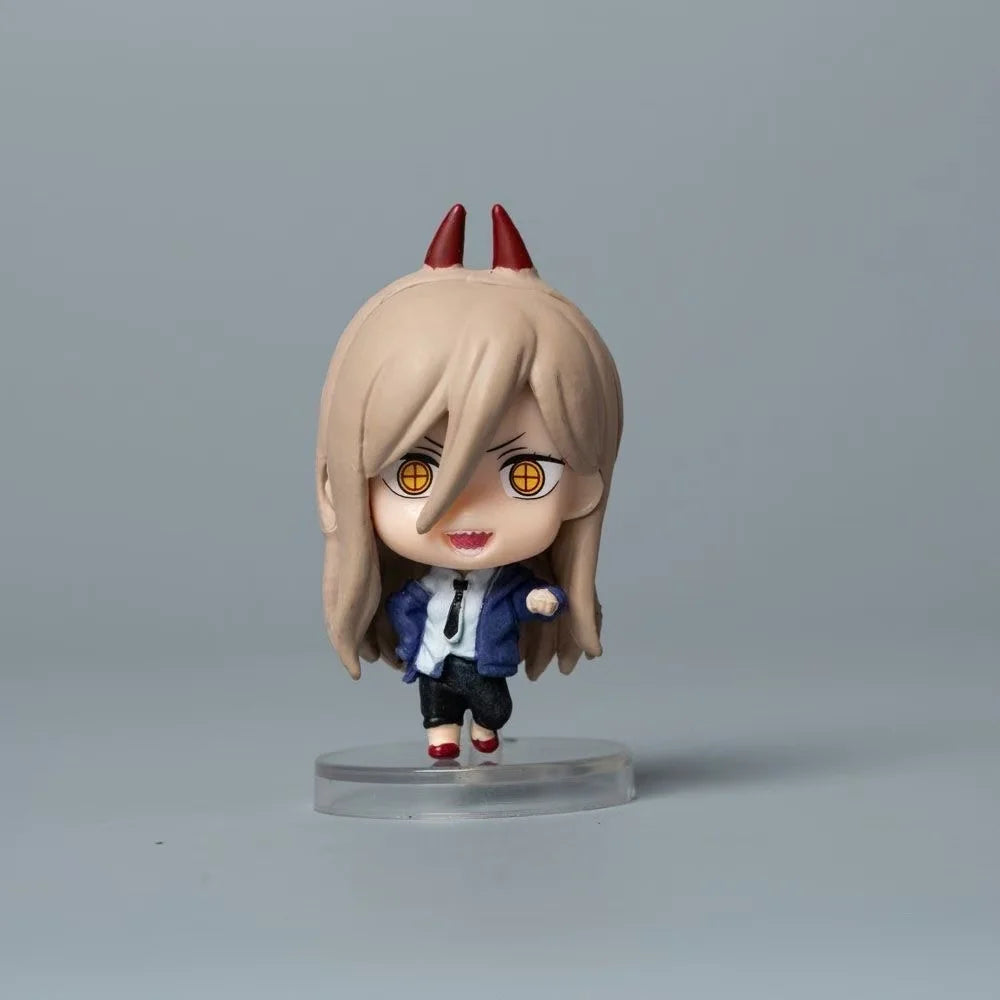 Chainsaw Man Denji Pochita Model Cute Ornament Anime Figure Makima Power Toy Collection Children New Year Gifts 6Pcs