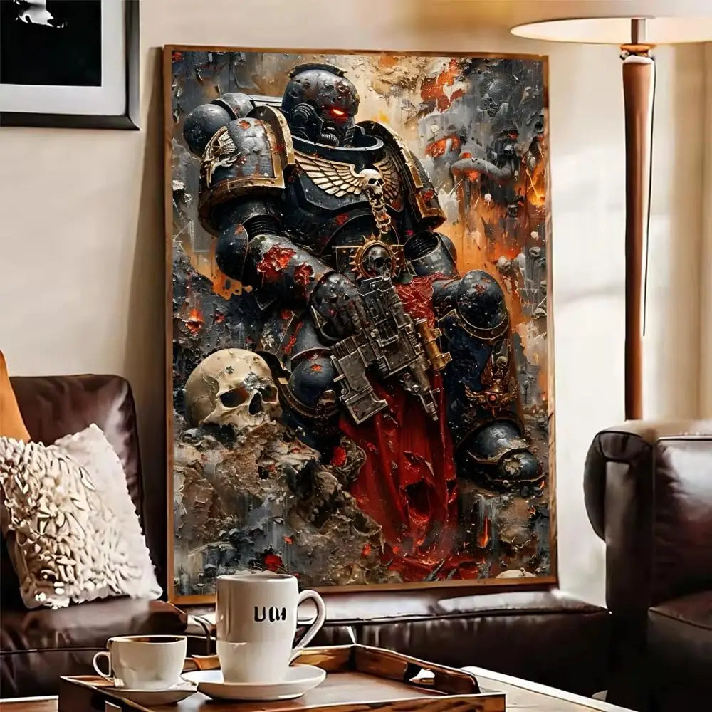 W-Warhammer Game 40K Poster Perfect Sticker Self Adhesive Art Designed for Home Dining Office Spaces