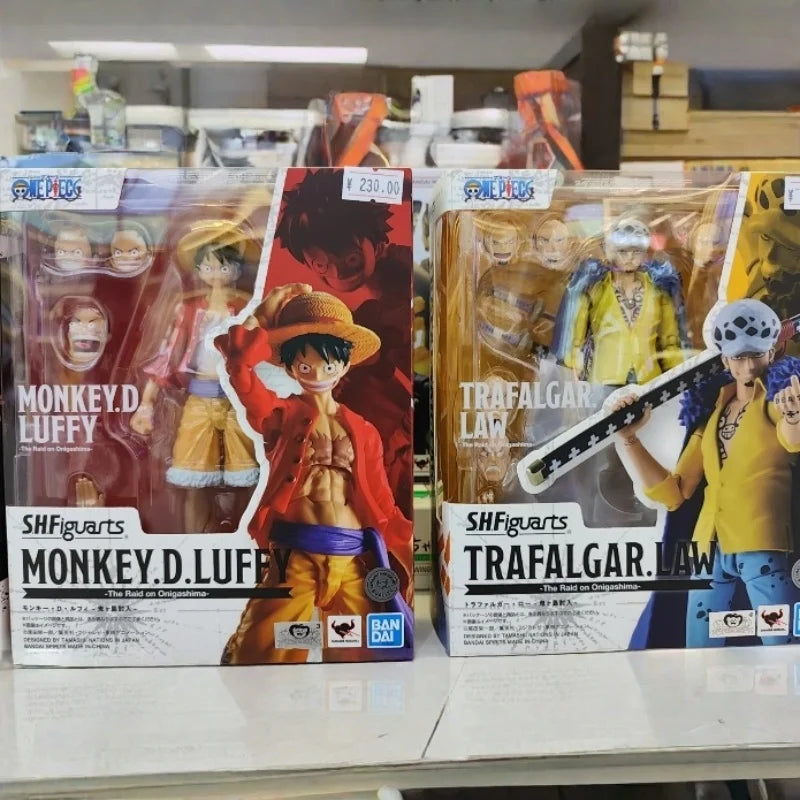 Bandai Original In Stock One Piece Shf Series Luffy Zoro Sanji Law Kaidou Yamato Nami Sabo Kidd Action Figure Pvc Model Toy Gift