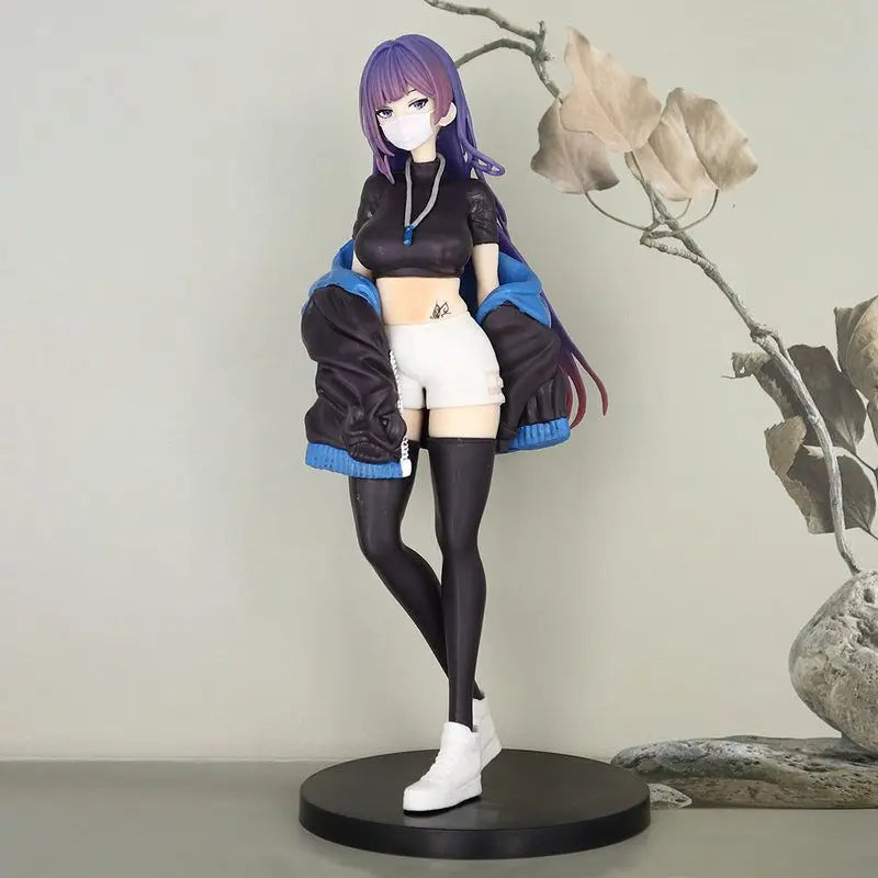 Cross-Border New Product Masked Girl Yuna Figure Desktop Case Ornament Anime Themed PVC Collectible Adult Toy for Gamers