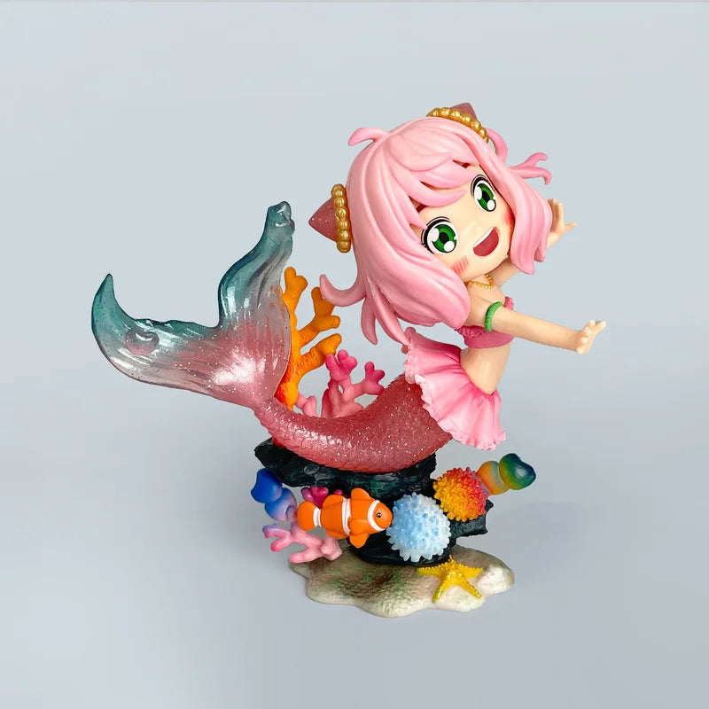 Mermaid Anya Gk Anime Figure Model Kit Desktop Ornament Cute Doll Statue Computer Case Decoration Collectible Trendy Toy Gifts