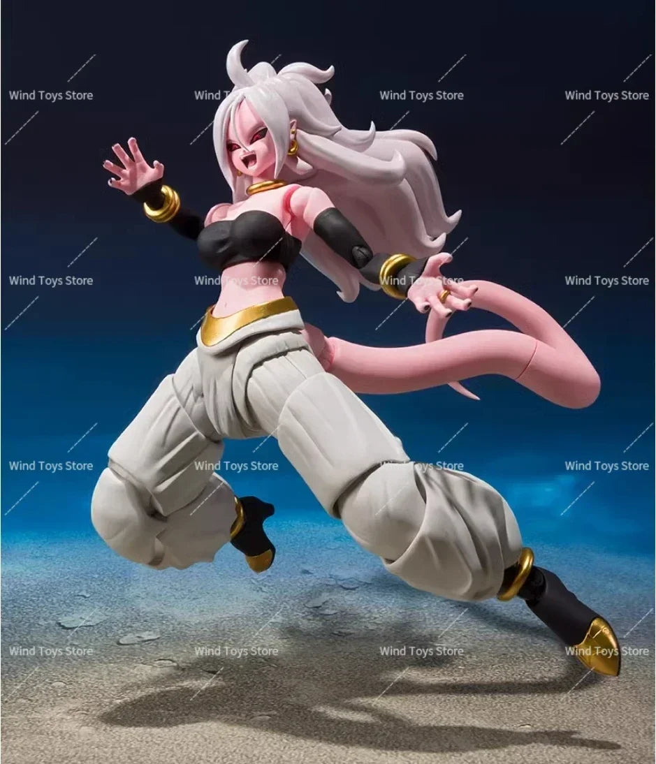 Bandai 100% Original, S.H. Figuarts SHF Dragon Ball Z, Anime Action Figures, Toys Model, Android 21, Gril Buu Boo, in Stock