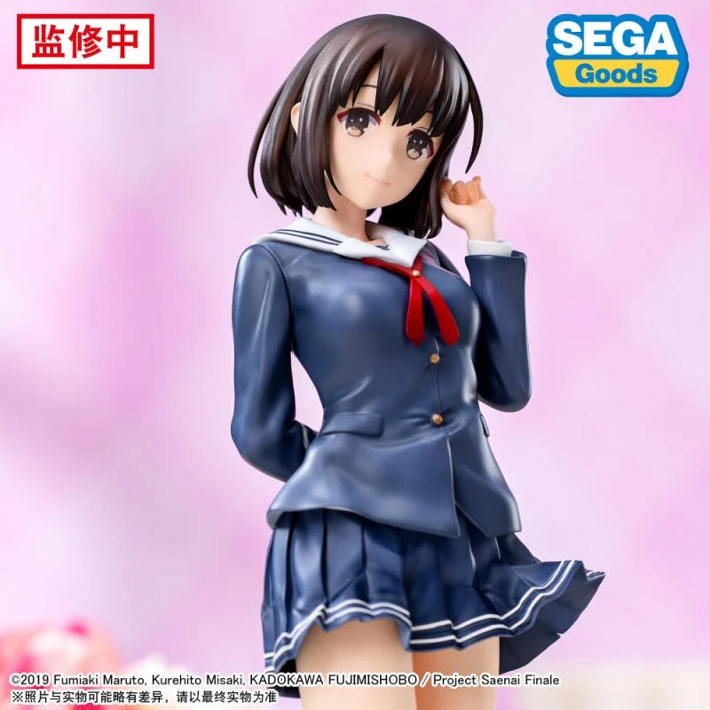 Original Sega Anime Toy Saekano: How To Raise A Born Girlfriend Megumi Kato Jk Girl Uniform Figure Model Desktop Ornament Toy