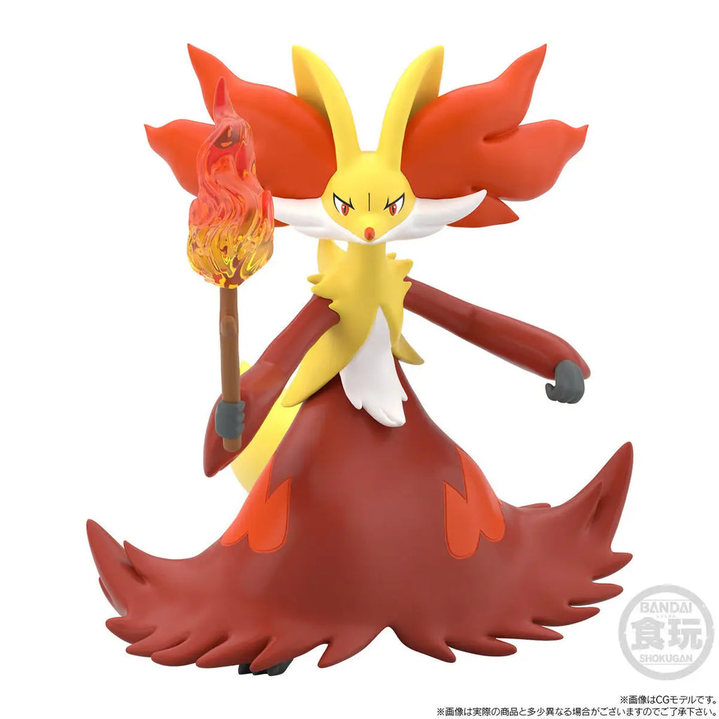 Original BANDAI Shokugan Anime Pokemon Scale World Calme Mahoxy Brigarron Pocket Monsters Action Figure Toys PVC Model Dolll