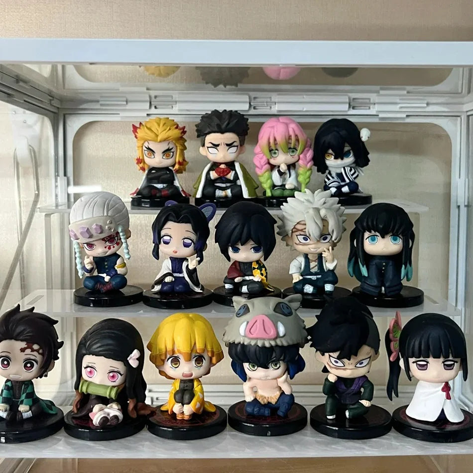 Anime Demon Slayer Kimetsu no Yaiba Figure Kamado Tanjirou Action Figure Agatsuma Zenitsu Nezuko Warrior Q Version PVC Model Toy