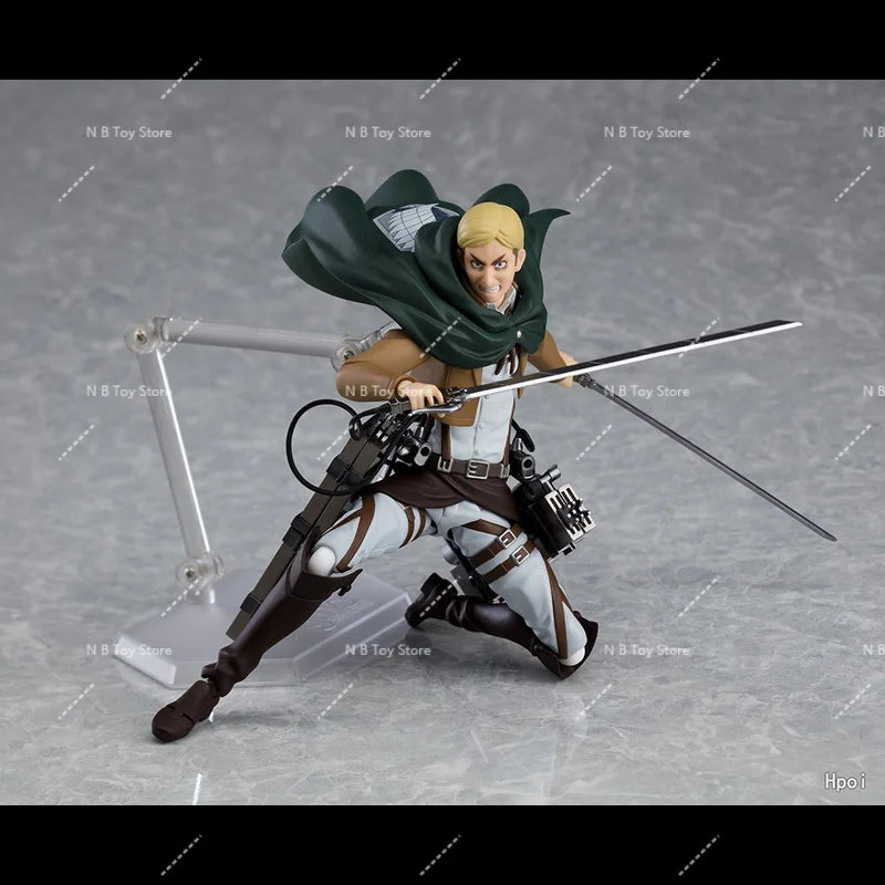 In Stock Original MaxFactory MF Figma 446 Attack on Titans Erwin Smith PVC Anime Action Figure Model Gift Collection Toys15cm