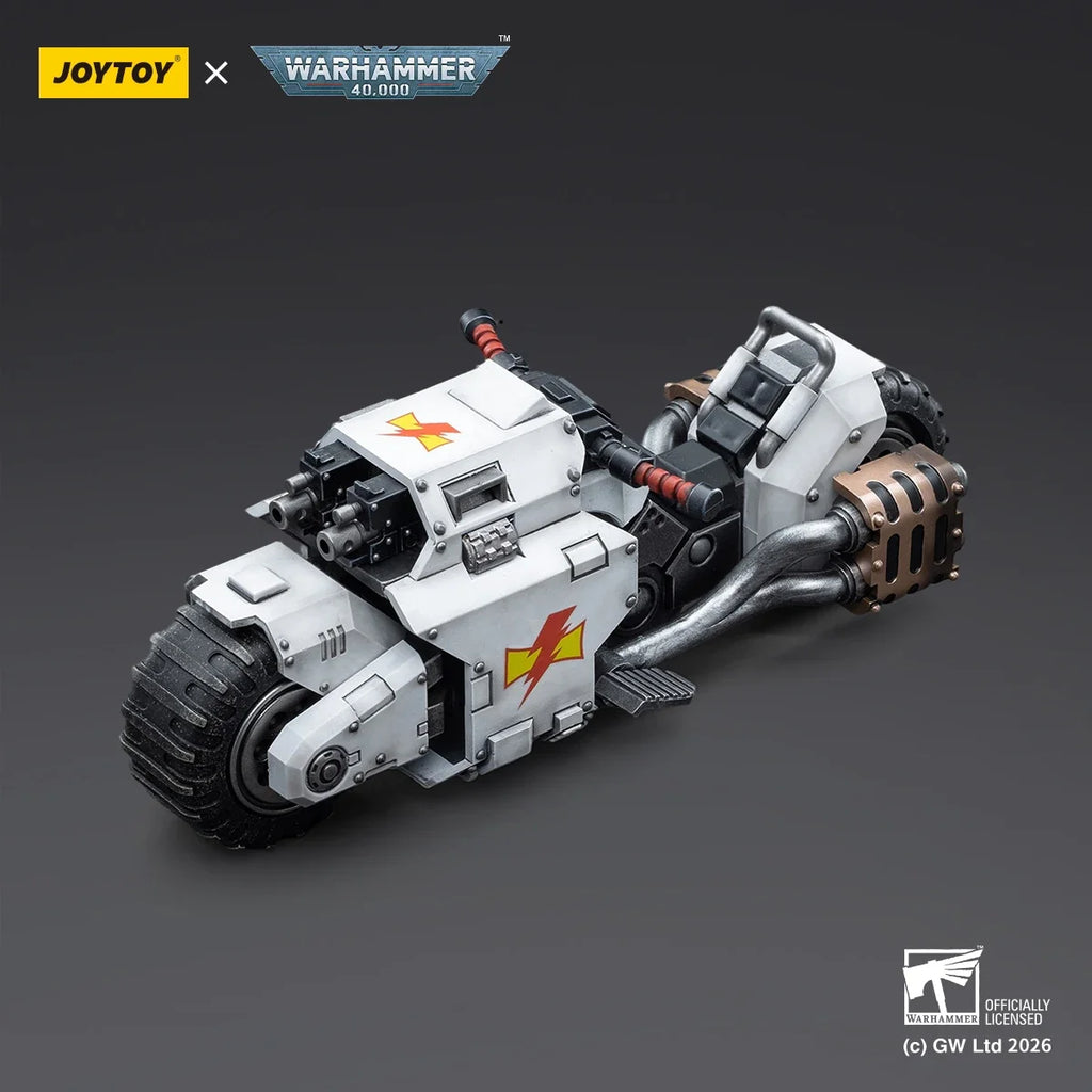 【Pre Sale】Original JOYTOY 1/18 Action Figure Warhammer 40000 White Scars Raider-pattern Combat Bike Model Toy Collection