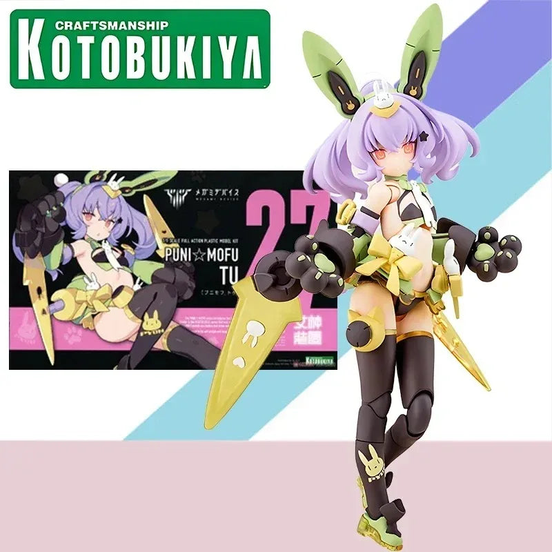 Kotobukiya Original Model Kit KP741 MEGAMI DEVICE Anime Action PUNI MOFU MAO And Rabbit Figure Assembly Model Gifts Toysleisure