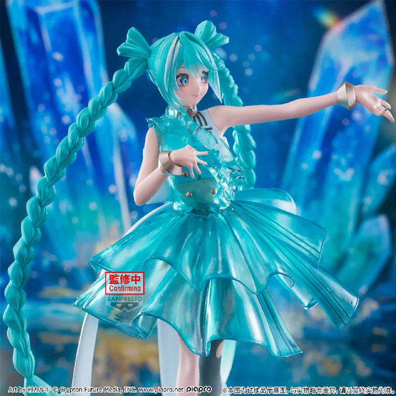 Genuine Bandai Banpresto Hatsune Miku Banpresto Evolve Clearluxe-Emeraldgem Original Anime Figure Model Collector Figurine Toys
