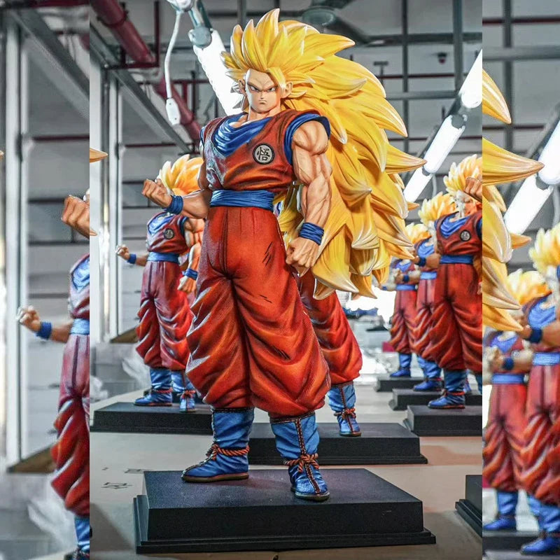 New Cartoon Animation Peripheral Desktop Chassis Ornaments 2% Super Monkey King Super Saiya Man Hand Operated Anime Model