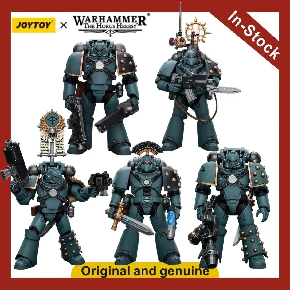 【FS】 JOYTOY Warhammer 40K 1/18  Action Figures  Horus Heresy Sons of Horus MKVI Tactical Squad 4-person Movable Model Gift