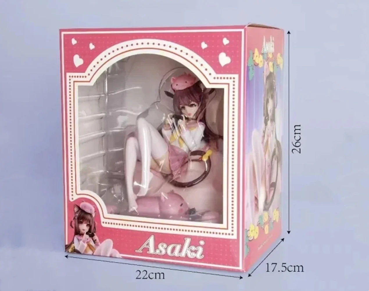 26CM Anime Asaki Figure Virtual Anchor Pig Princess Is the order a rabbit? Sitting Model Toy Gift Collection Action Figure PVC
