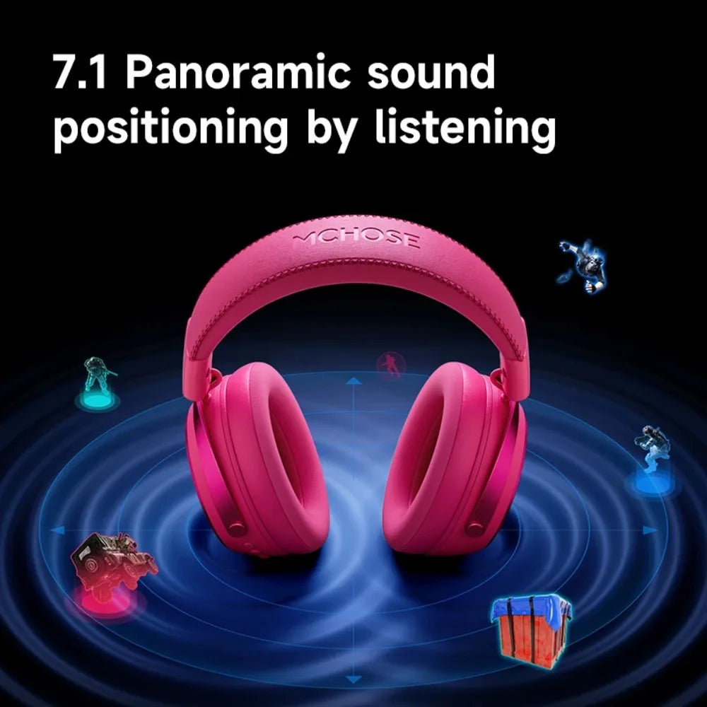 MCHOSE X9 Wireless Headworn Game 7.1 Headset Bluetooth 2.4G Three Mode E-sports Noise Reduction Headset Headset FPS for Gifts