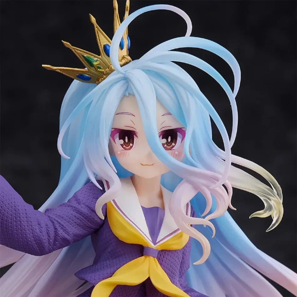18cm No Game No Life Anime Figure - Shiro with Cat Ear School Uniform PVC Action Figure Collectible Toy Gift