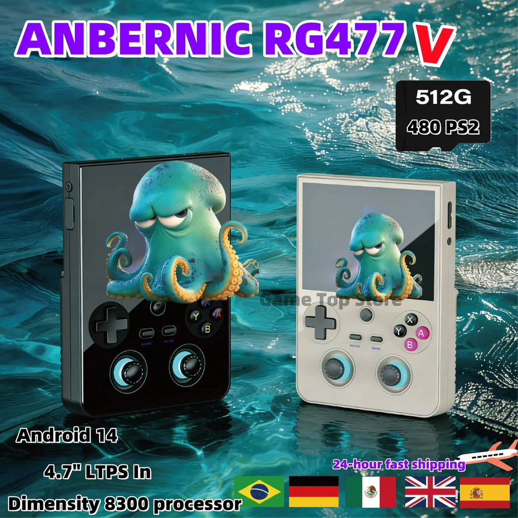 ANBERNIC RG 477V Retro Handheld Game Console 4.7" LTPS In-Cell Android 14 DSP Sound Effect Video Player Support AI RixelHK PS2