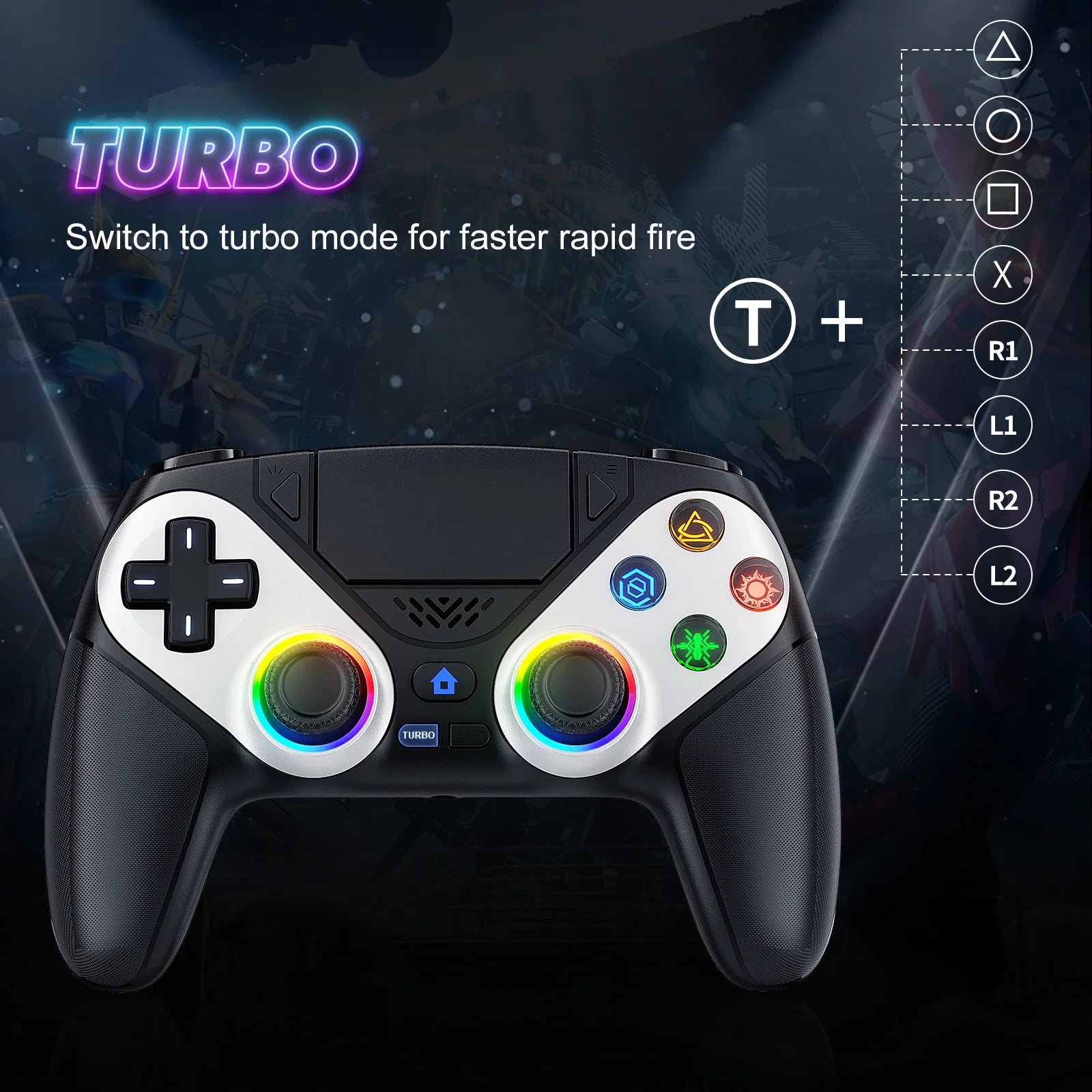 Bluetooth Gamepad For Playstation 5 Wireless Controller Ps5 Pc Console Controller With Turbo Dual Sense Vibrate Programming