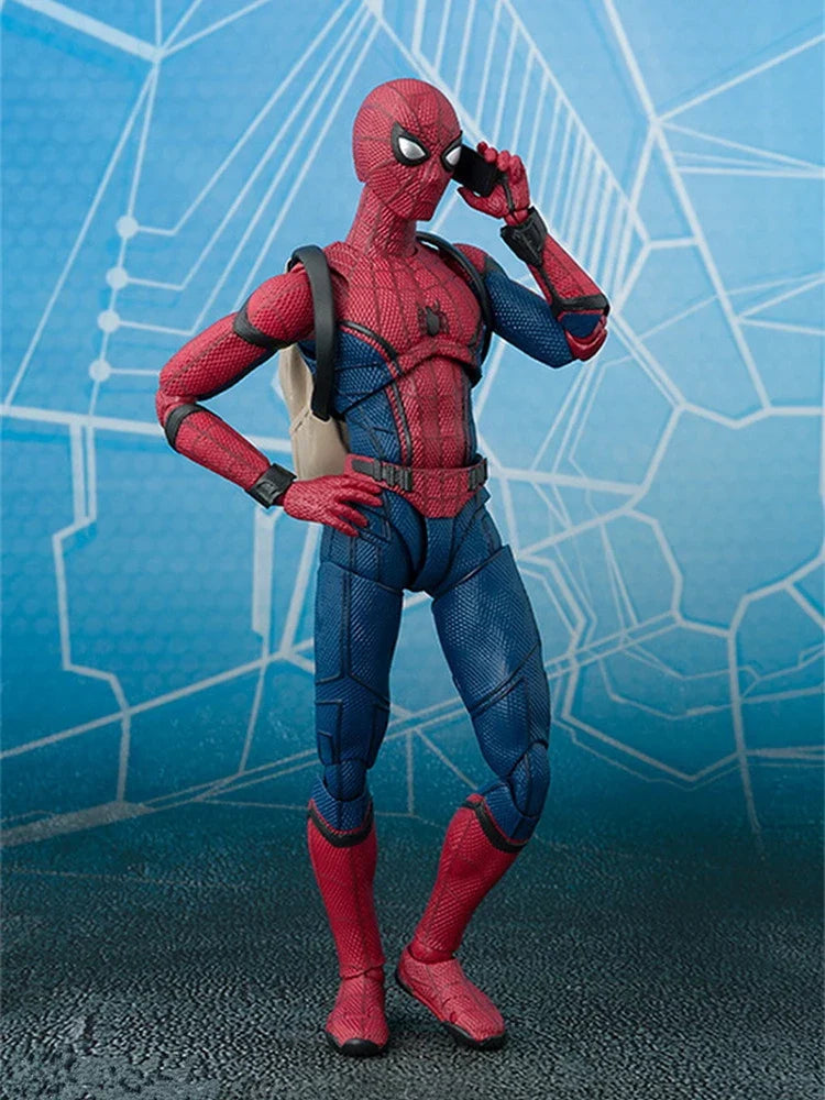 Shf Spider Man Action Figure Toys 15cm Spider-man:homecoming Spider Man Multi-accessories Movable Statue Model Doll Kids Gifts