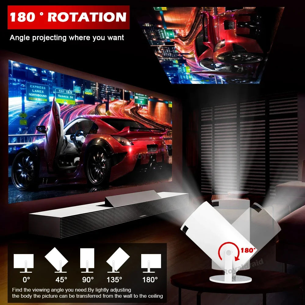 P90 Max Video Game Console w 2 Wireless Controllers 19000+ Retro Games Support 4K 1080P Androd11 Portable Smart Gaming Projector