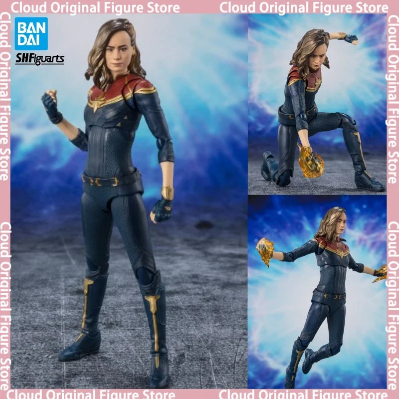 In Stock Bandai S.H.Figuarts SHF Captain Marvel Carol Danvers Chewie Goose Animation Action Figure Toy Model Collection Hobby