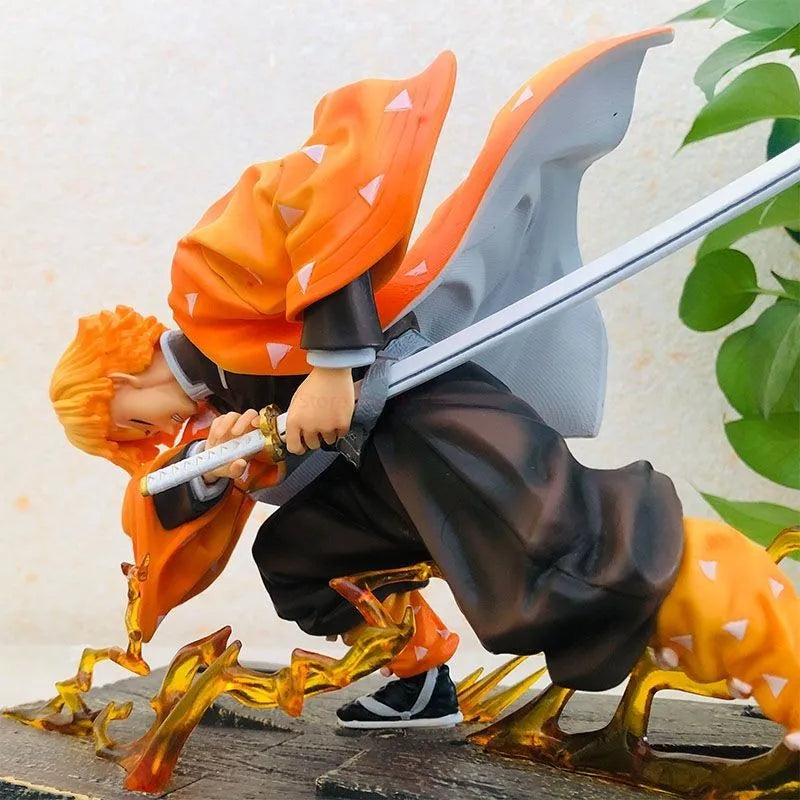 Hot Anime 24cm Demon Slayer Figure Tnt Hekireki Issen Agatsuma Zenitsu Action Figure Pvc Figurine Collection Model Toys Gifts