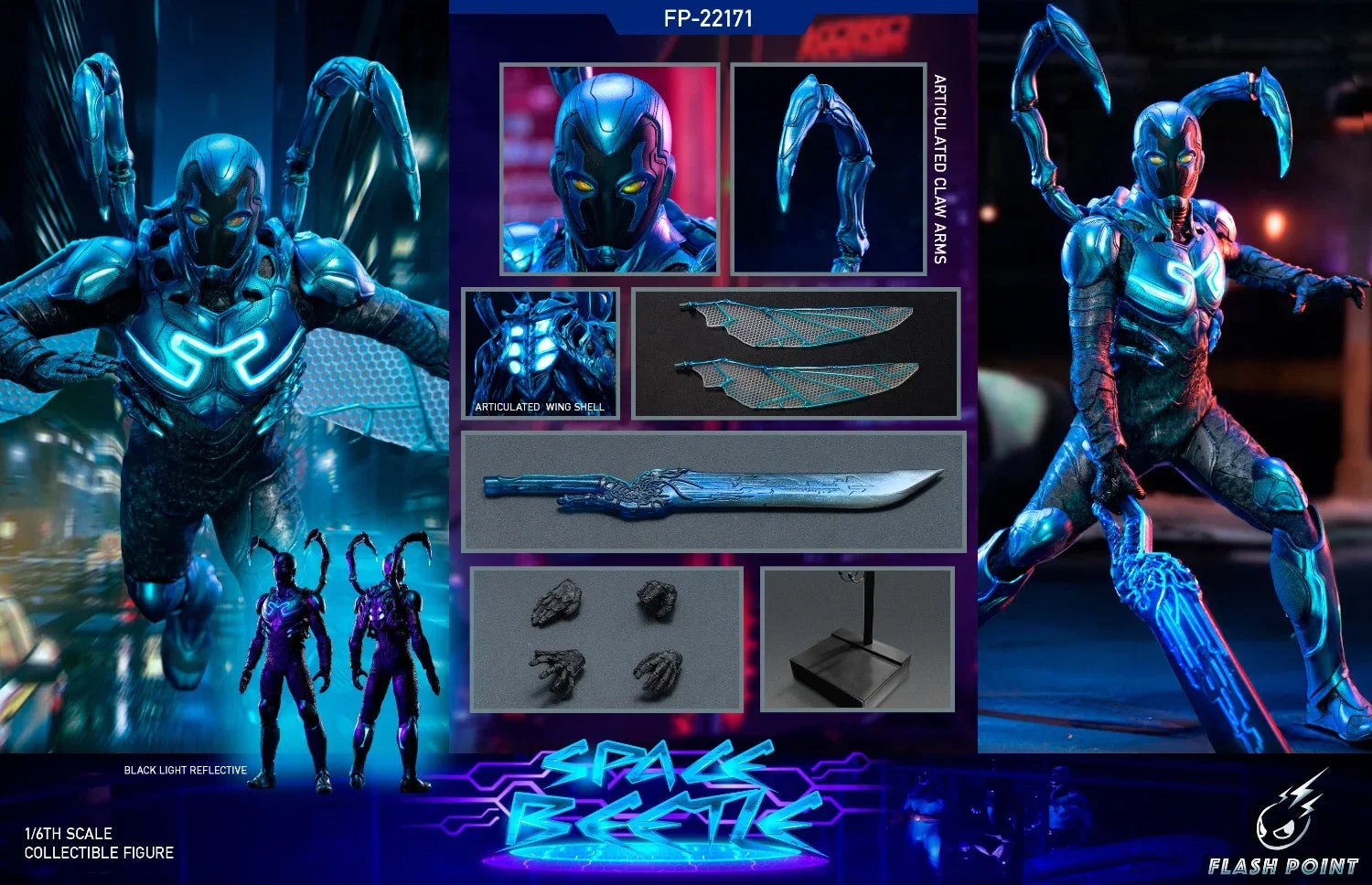 In Stock Flashpoint Studio FP-22171 1/6 Space Beetle Blue Beetle Action Figure Soldier