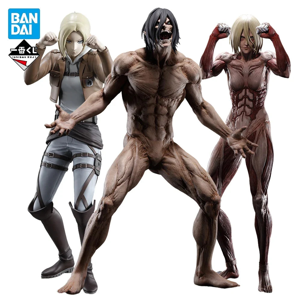 Original Bandai Ichiban Kuji Attack on Titan Female Titan Ani Figure The World Outside the Walls Anime Figure Collectible Model
