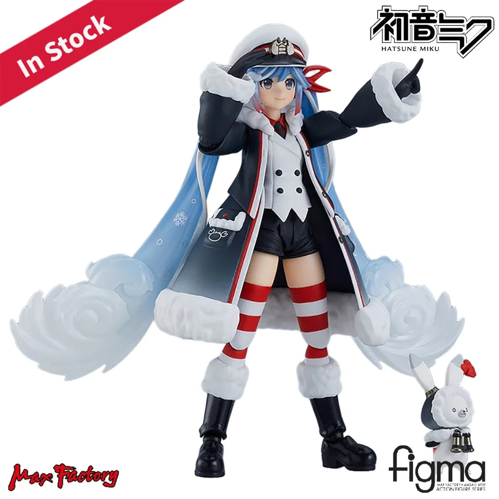 Original Genuine Max Factory Action/Dolls Figma (#EX-066) Vocaloid Hatsune Miku Rabbit Yukine Snow Grand Voyage Ver. H=130mm