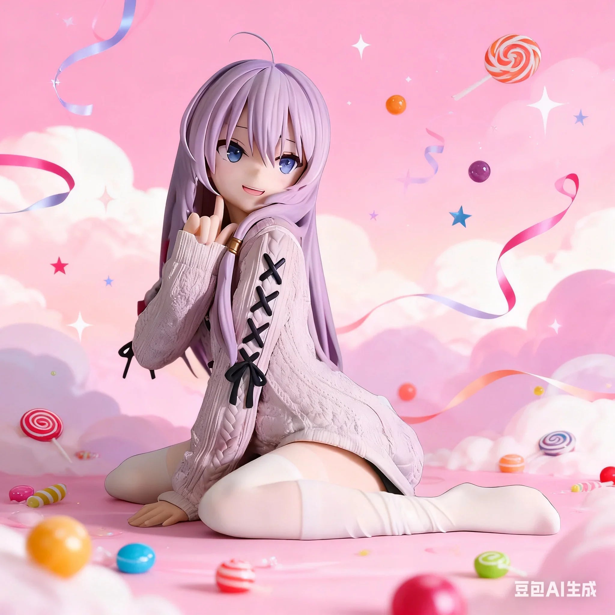 The Journey of Elaina Anime Figures GK Model Elaina Sweater Doll Action Figure Room Decor Gift Toys 13cm