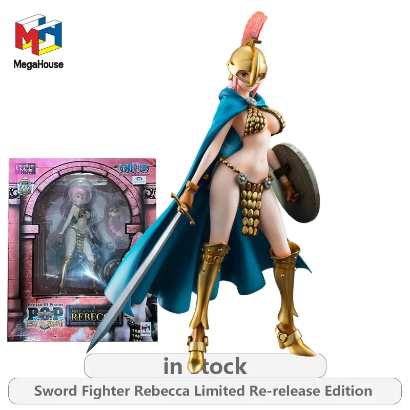 Megahouse Original POP Figurine One Piece Series Sword Warrior Rebecca Limited Edition Remake Anime Statue Figure Model Toys