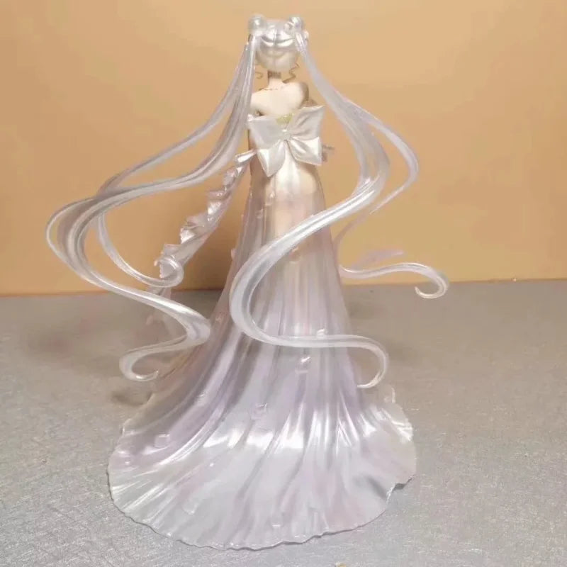 Sailor Moon Tsukino Usagi Can Emit Light Wedding Dress Figure Model Statue Collection Desktop Decoration Ornament  Girl Toy Gift