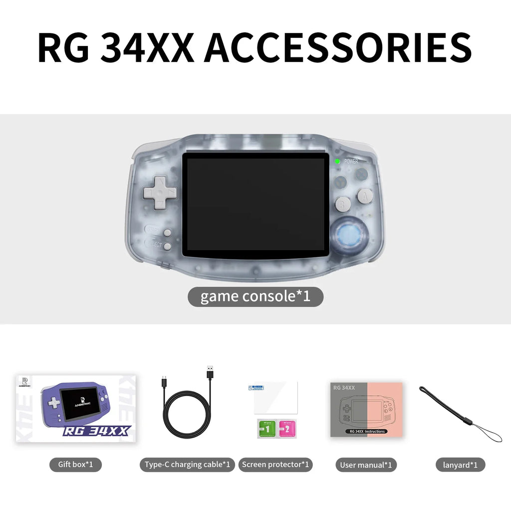 ANBERNIC RG34XX Retro Handheld Game Console 3.4''IPS Screen Linux System HDMI Output Classic Remake Game Player Sentimental Gift