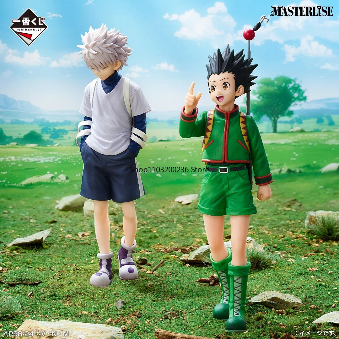 BANDAI Original Ichiban Kuji HUNTER×HUNTER GON&KILLUA&HYSKOA Figure Prize Action Figure Model Hobbies Collectible Ornaments