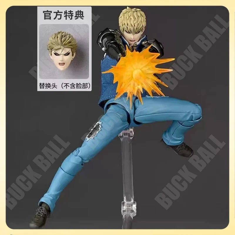 In Stock Genos Action Figure Kaiyodo Revoltech Yamaguchi One Punch Man Figurine Ko Joint Movable Model Gk Statue Kids Toy Gift
