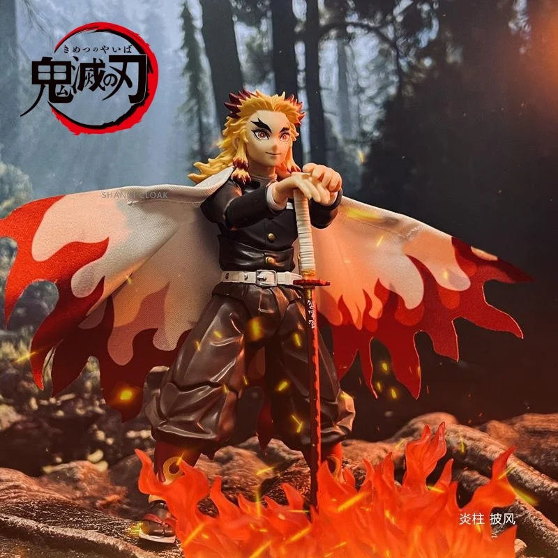 Demon Slayer Shf Series Anime Rengoku Kyoujurou Handmade Clothing Flame Column Cloak Suitable for 1/12 Size Movable Humanoid