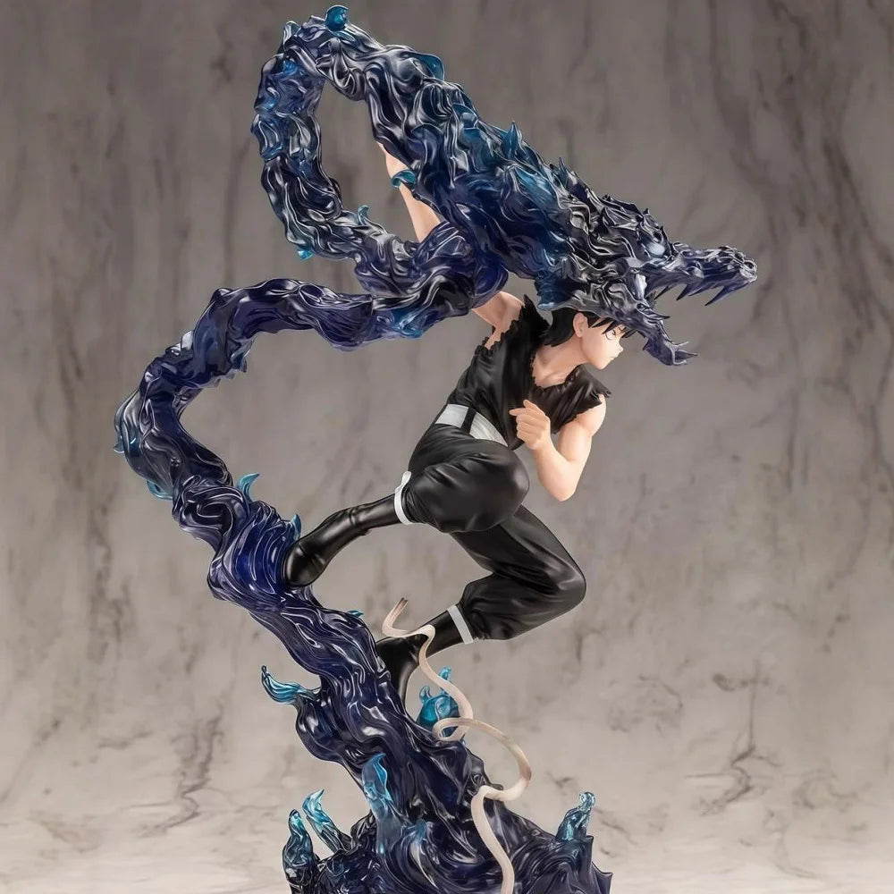 24cm YuYu Hakusho Hiei Dark Figure Anime Collectible Statue with Evil Eye Desktop Decoration Gift