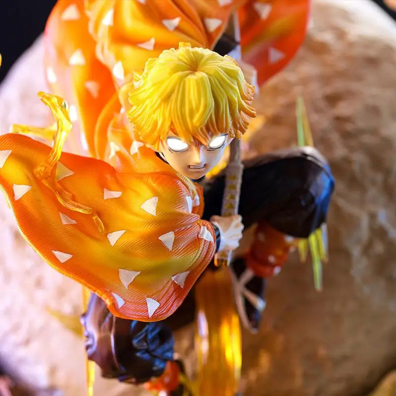 51cm Demon Slayer Anime Figure Rengoku Kyoujurou Agatsuma Zenitsu Peripheral Model Statue Desktop Decoration Ornaments Gifts Toy